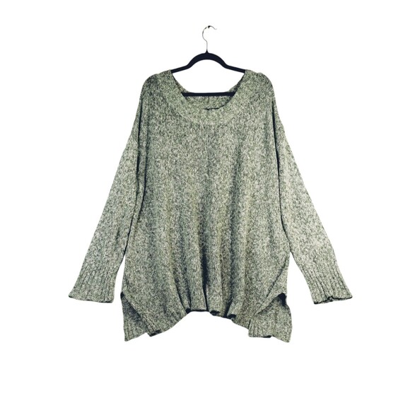 Baggy Grey Lightweight Long Tunic Sweater Women's 1X  Boatneck Long Sleeve Cozy - Picture 3 of 10